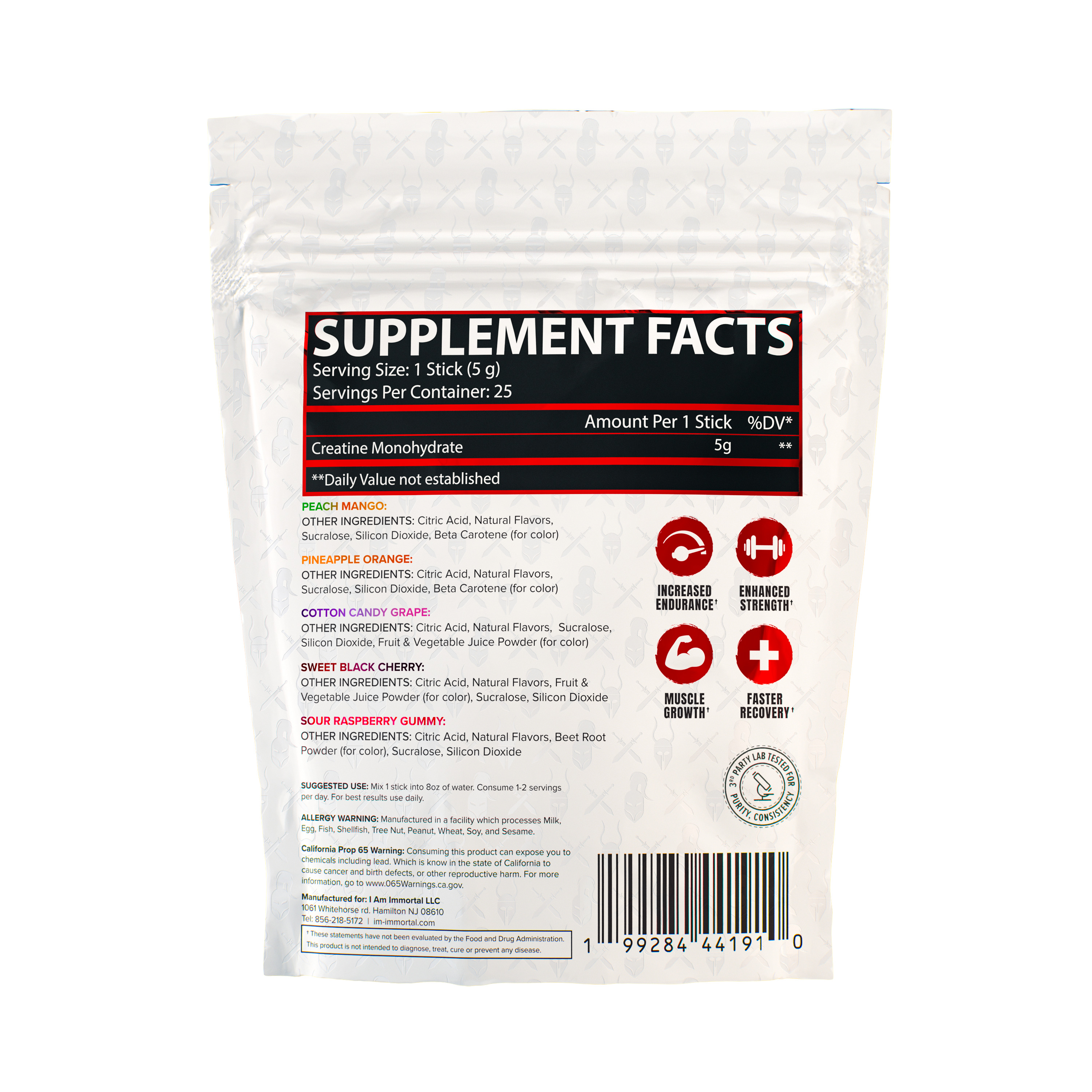 Immortal Creatine Monohydrate Variety Pack